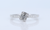 Single Solitaire Cluster Ring In 18Kt White Gold