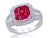 Ladies 1.45Cts Ruby and .75Cts Diamond Ring Set In 18Kt White Gold