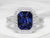 Ladies 2.15Cts Sapphire Ring  w/ .45Cts Diamonds in 18Kt White Gold