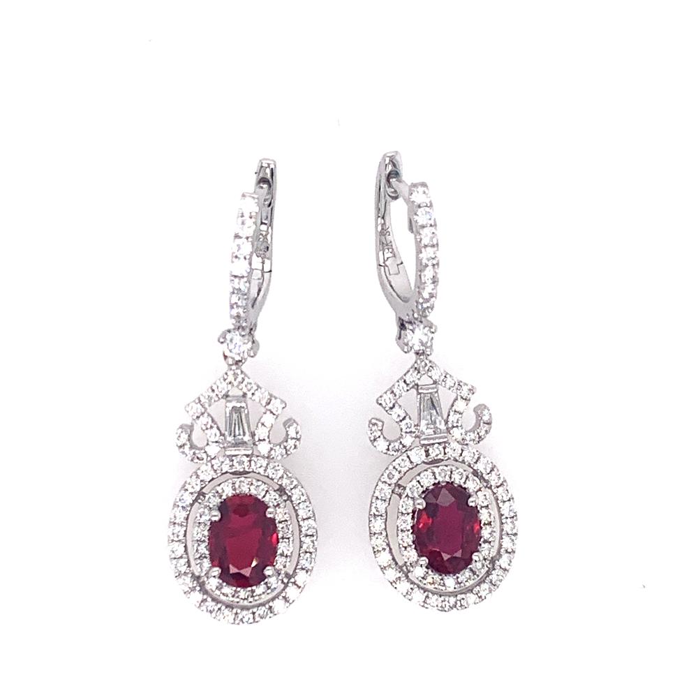 18kw ruby earrings
