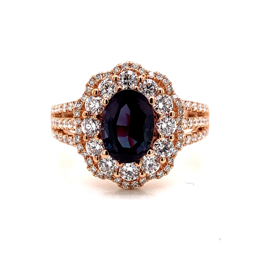 18kt Rose Gold ring with a GUBELIN certified Brazilian alexandrite