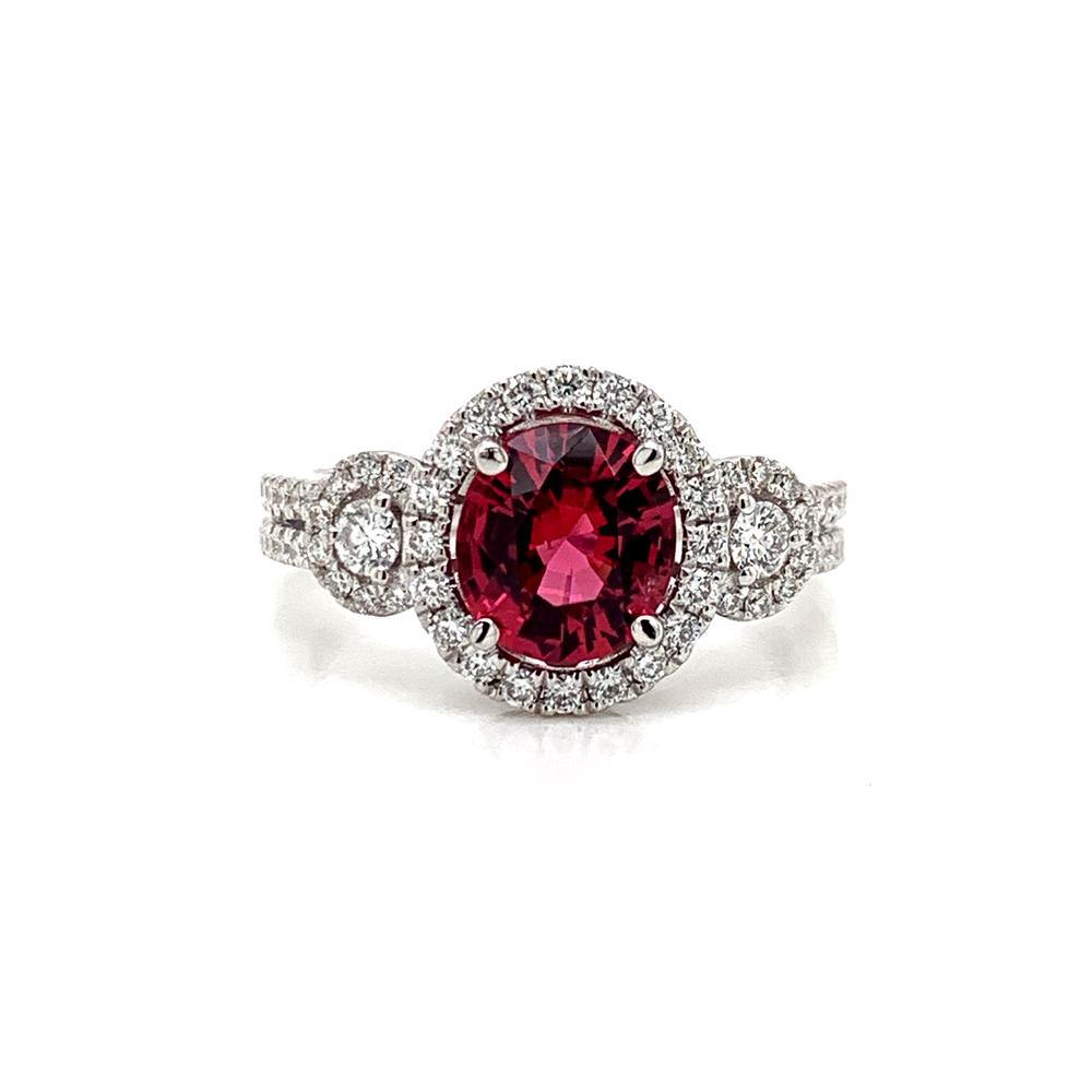 18k ring with a GIA certified unheated red spinel