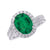 18kt White Gold gold ring with a CDC certified Colombian emerald