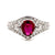 18kt White Gold gold ring with an unheated ruby center stone.