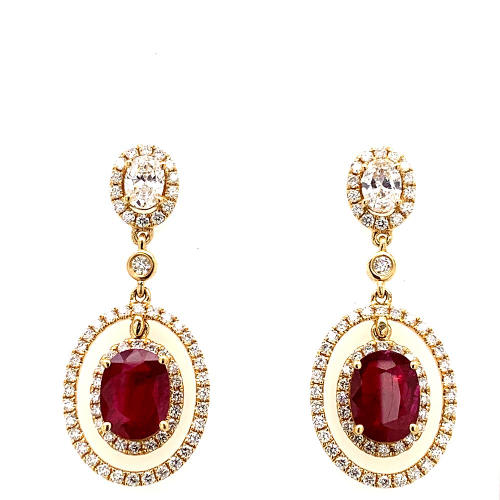 18ky ruby earrings