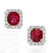 18kt White Gold gold earrings with 2 AIGS certified unheated rubies