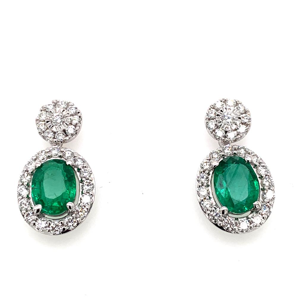 18kw emerald earrings