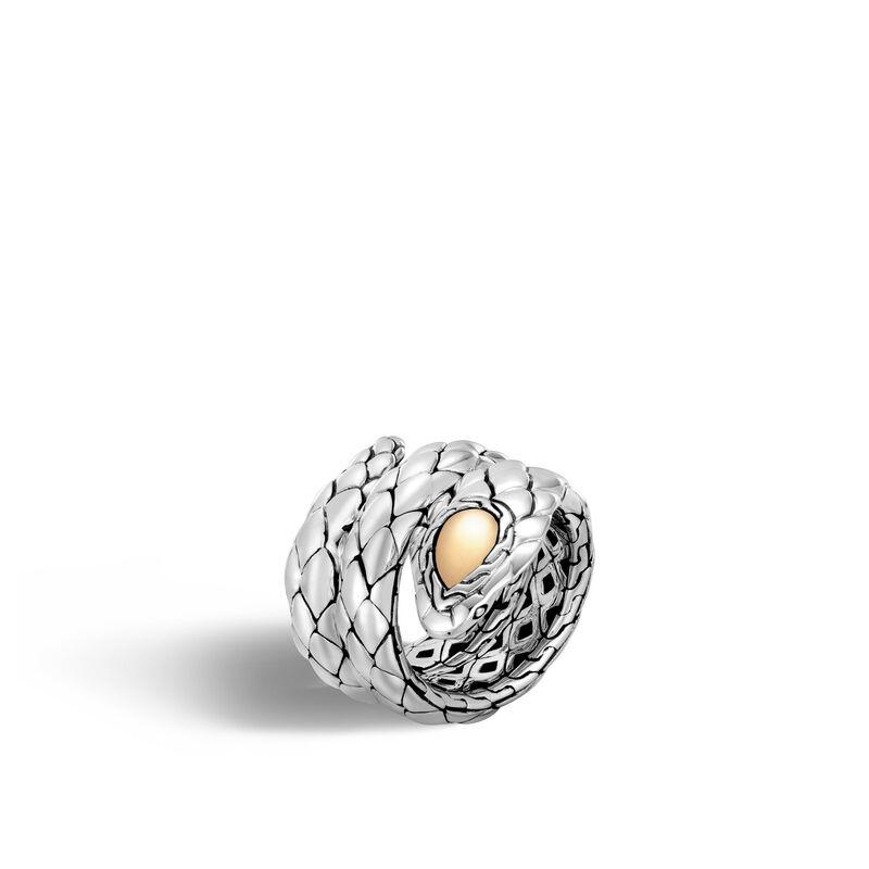 Legends Cobra Double Coil Ring In Silver And 18K Gold