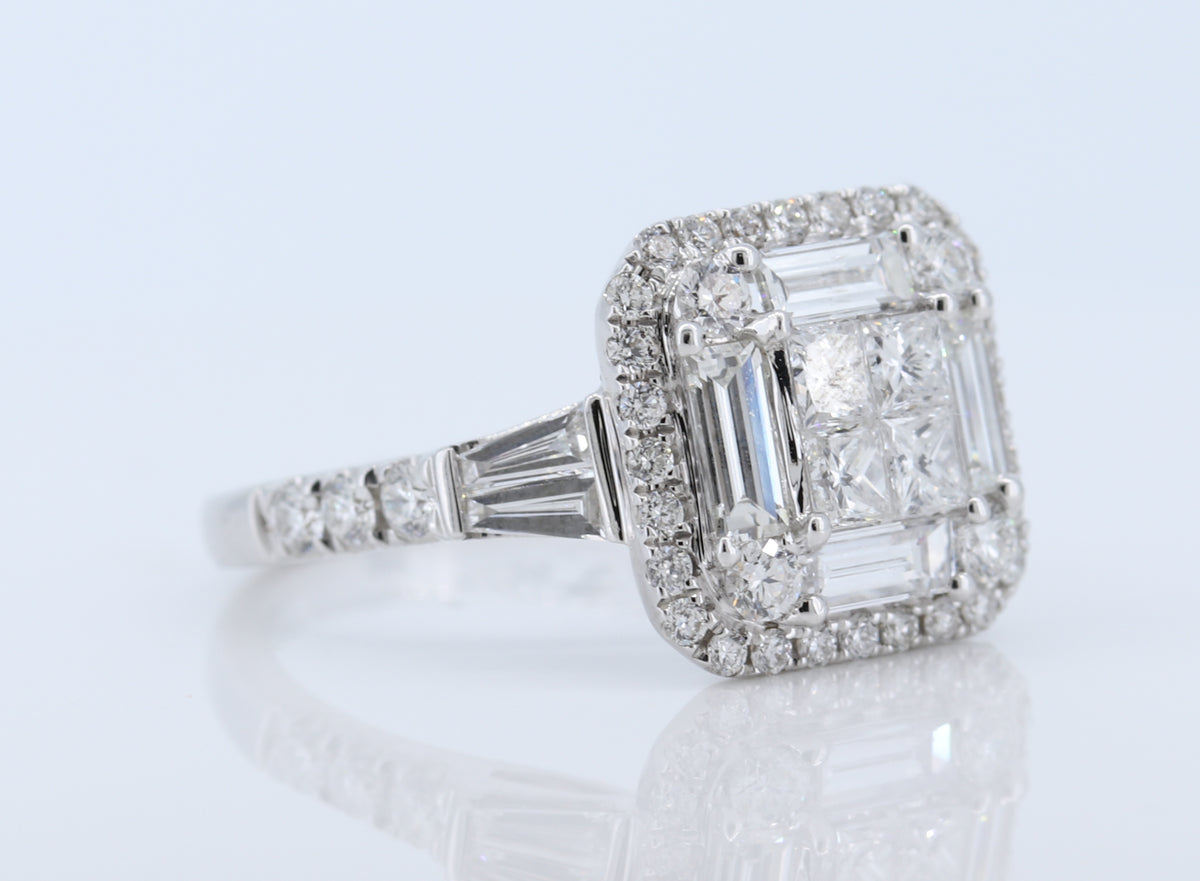 18Kw 2.25Ct Diamond Cluster Ring