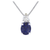 Sapphire and Diamond Pendant In 18Kt White Gold