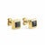 Square Black CZ Stud Earrings
