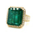 18k yellow gold ring with a GIA certified NO OIL emerald