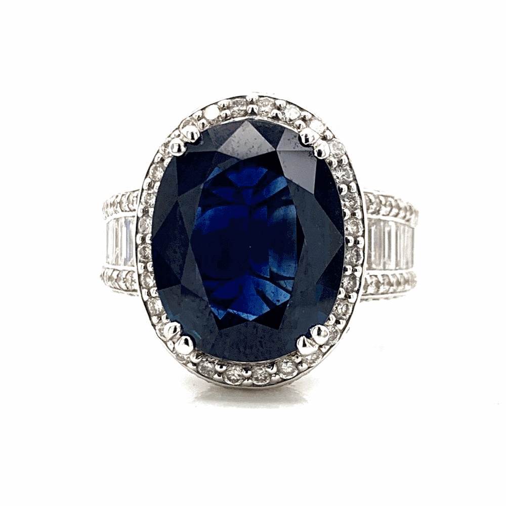 18k ring with a GIA certified sapphire