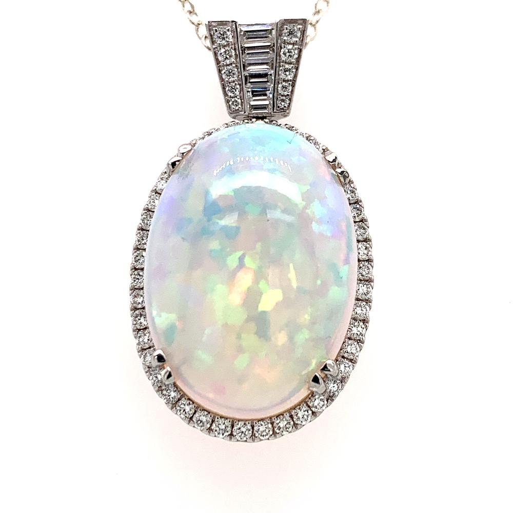18kw opal pendant