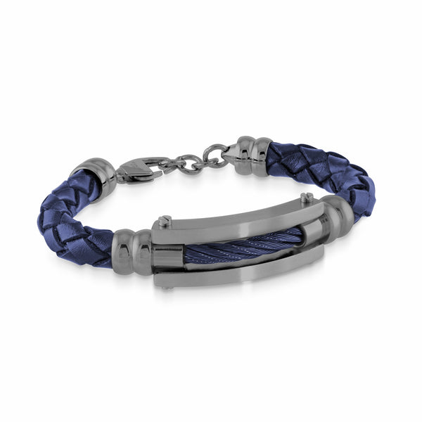 ItalGem Steel Blue & Silver Stainless Steel Cable Bracelet Monarch Jewels Alaska