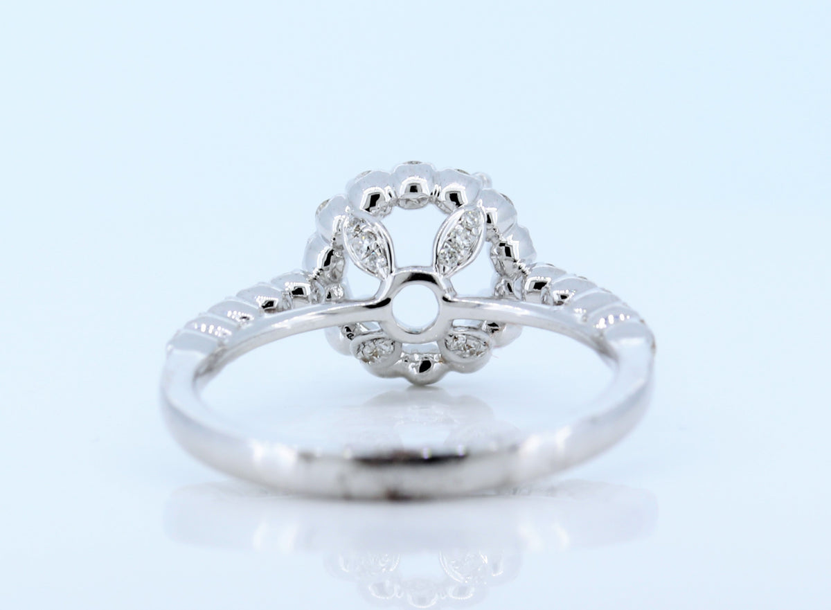 18Kw 0.63Ct Halo Diamond Semi Mount