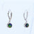 Sterling Silver Ammolite Round Lever Back Earrings.