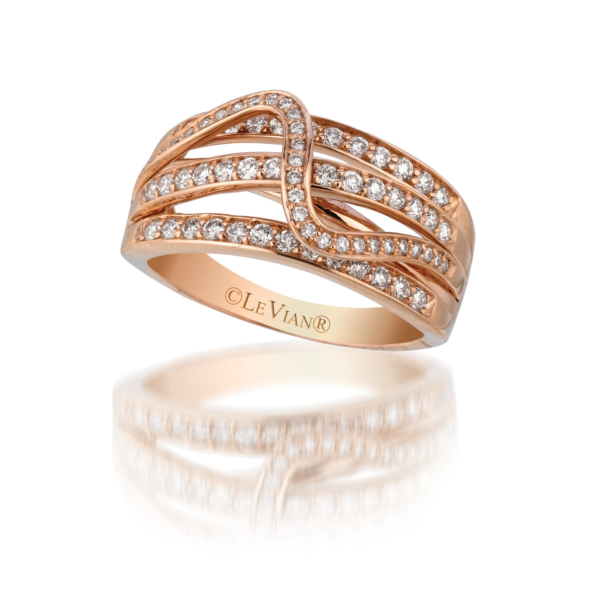 14Kt Strawberry Gold And Diamond Ring