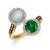 14Kt Honey Gold Ring With Opal & Chrome Diopside