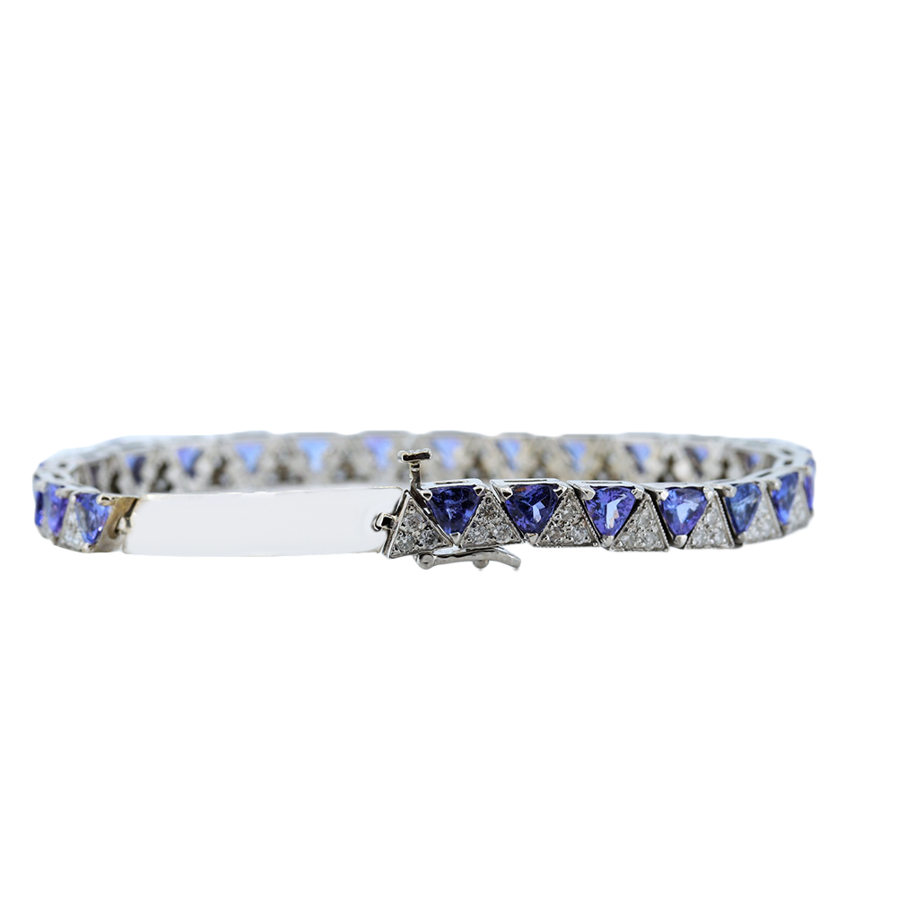 Tanzanite and 2.46 Ct Gray Diamonds Silver Bangle Bracelet For Sale at  1stDibs | cindy borders jewelry, gray tanzanite