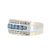 2.02 Carat White and Blue Diamond Mens Ring in 14k Two Tone Gold