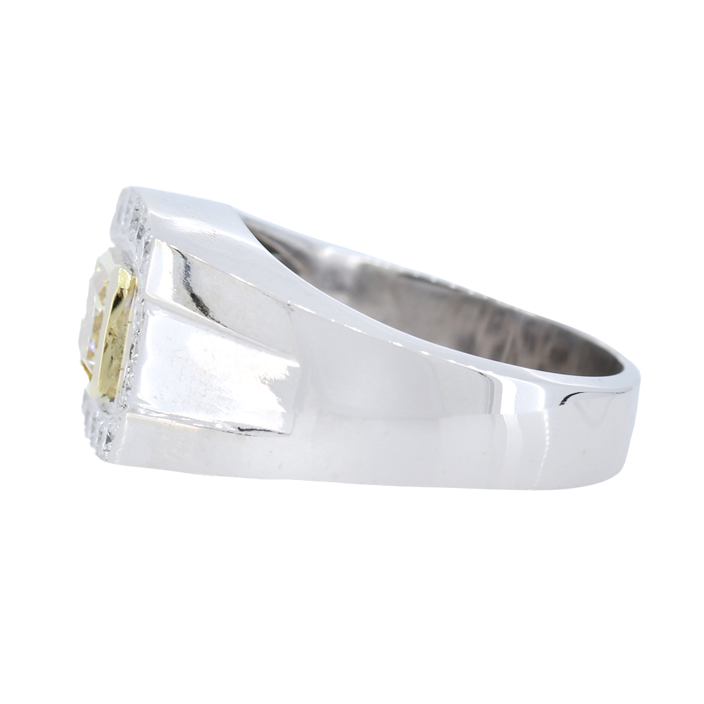 1.26 Carat Fancy Yellow Diamond Ring set in 14k White Gold