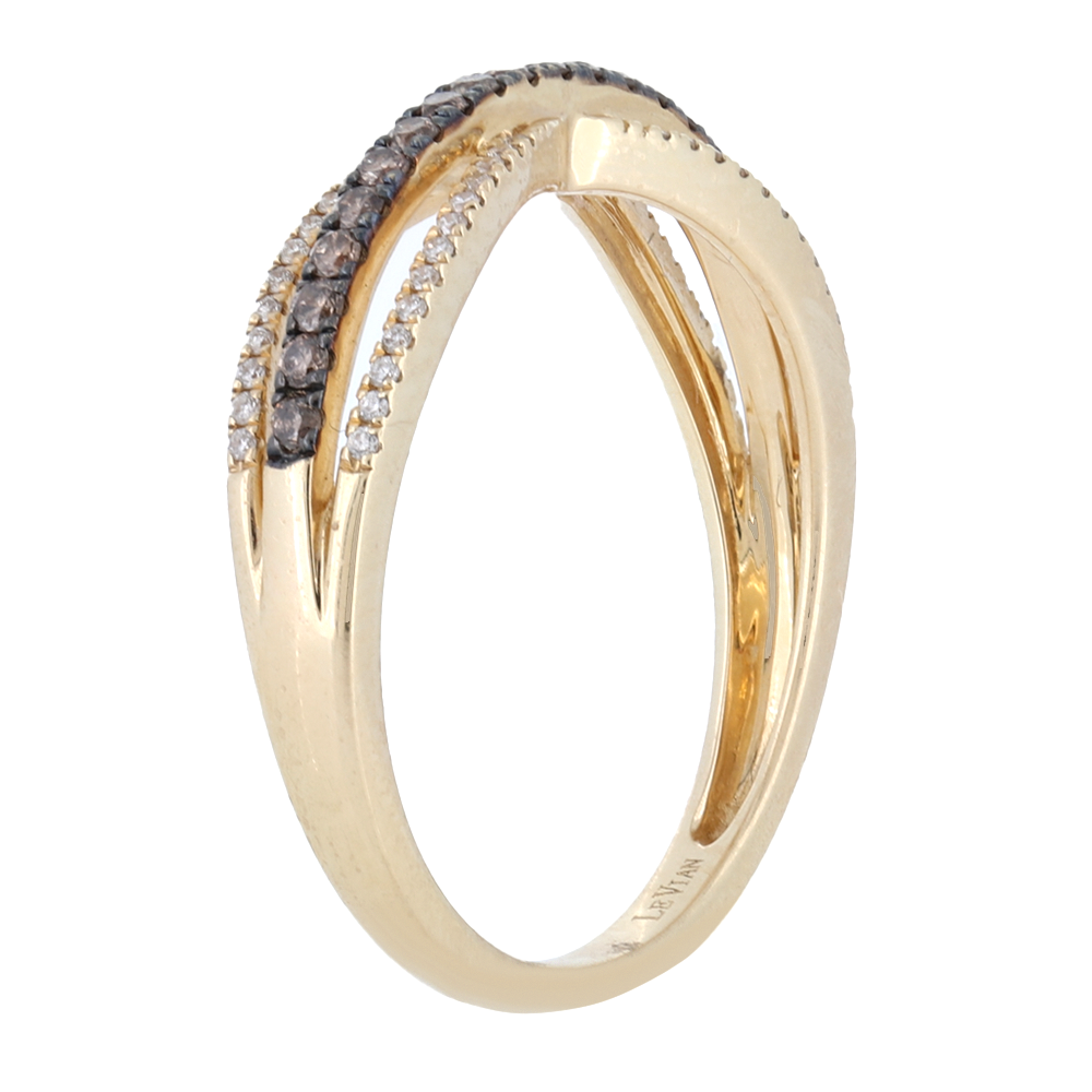 14Kt Honey Gold And 0.31Cts Diamond Ring