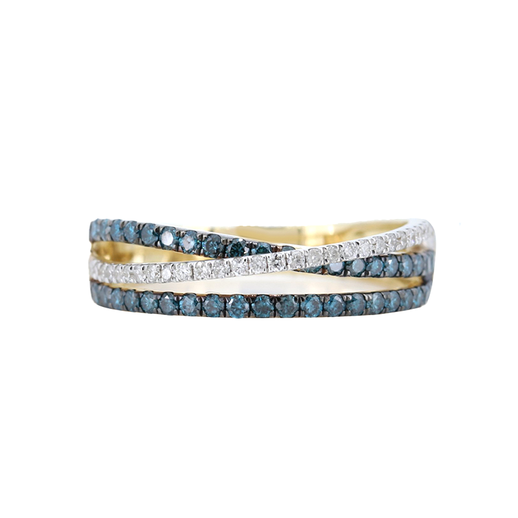 Elegant and Delicate Blue Diamond Ring