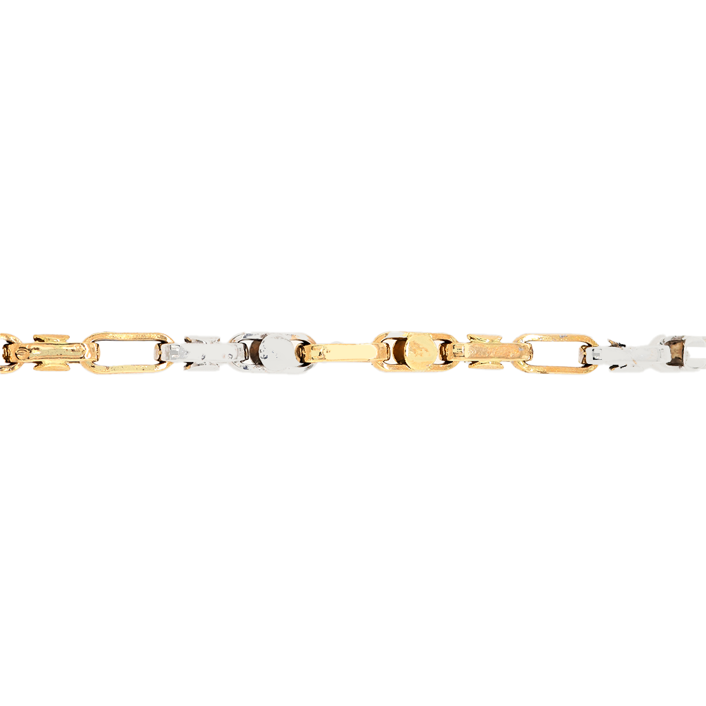 14K Two Tone Fancy Link Chain