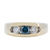 1.17 Carat Blue and White Diamond Mens Ring in 14k Yellow Gold