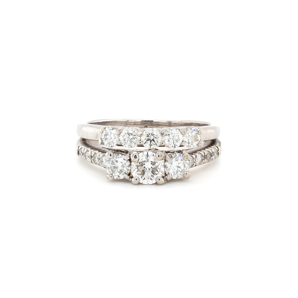 18kt/14kt White Gold Diamond Solitaire Ring with 1.22 carats of Diamonds