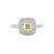 1 Carat Cushion-Cut Fancy Yellow Diamond Halo Ring in 18k Gold - GAI Certified