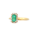 Rectangular Shaped Emerald Halo Engagement Ring In 14Kt Yellow Gold