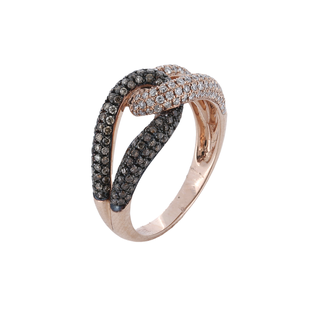 14K Rose Gold Fancy Brown Diamond Ring With .48 Cts Of Fancy Brown Diamonds And .43 Cts Of White Diamonds