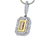 Breathtaking Baguettes Diamond Pendant set in 14kt White Gold and 18kt Yellow Gold