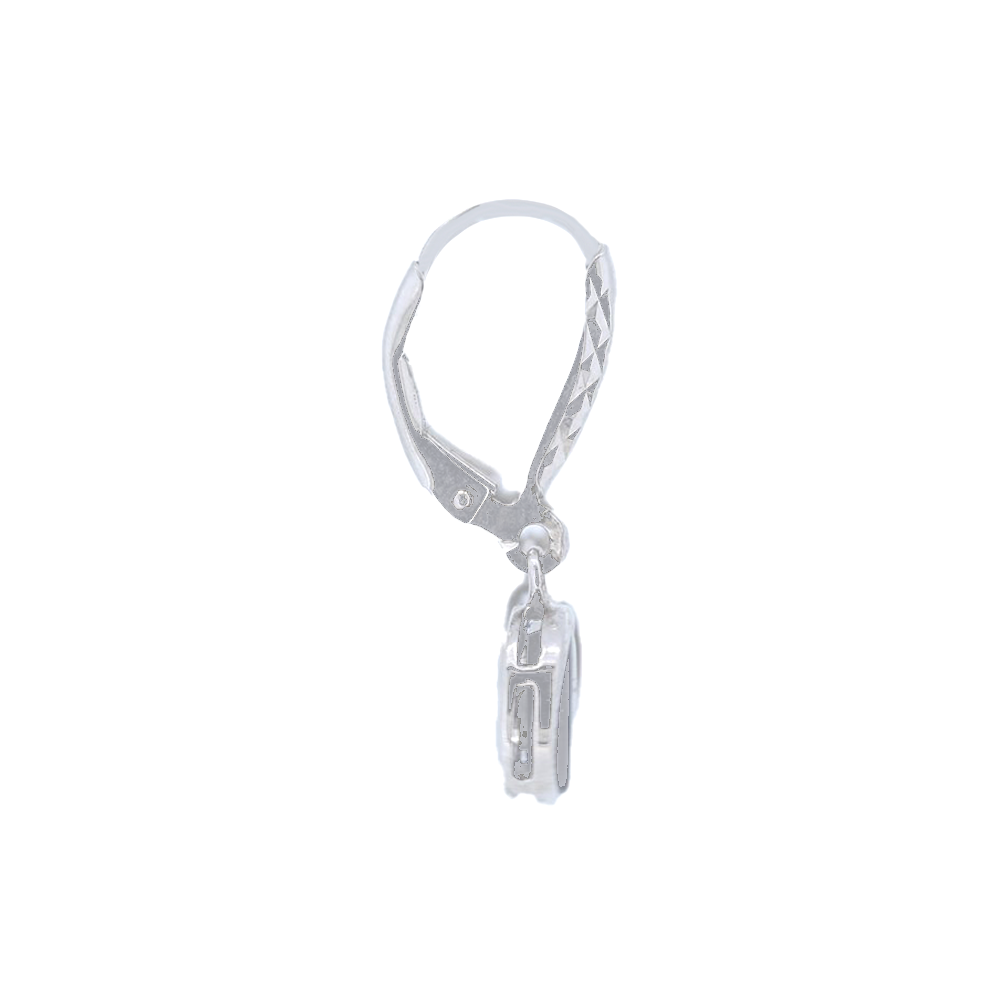 Sterling Silver Round Ammolite Dangle Earrings With Lever Backs.