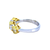 5 Stone White and Yellow Diamond Ring in White and Yellow Gold