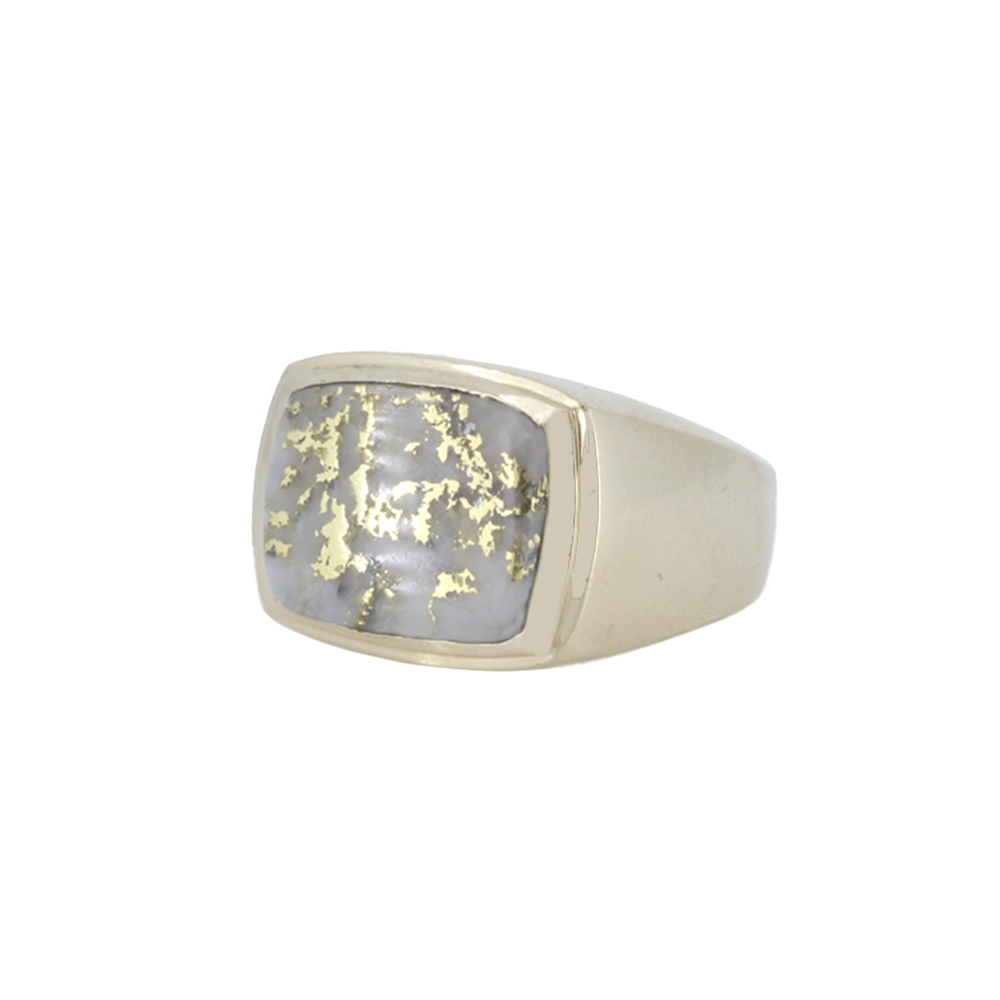 14K Yellow Men&#39;s Gold Quartz Ring