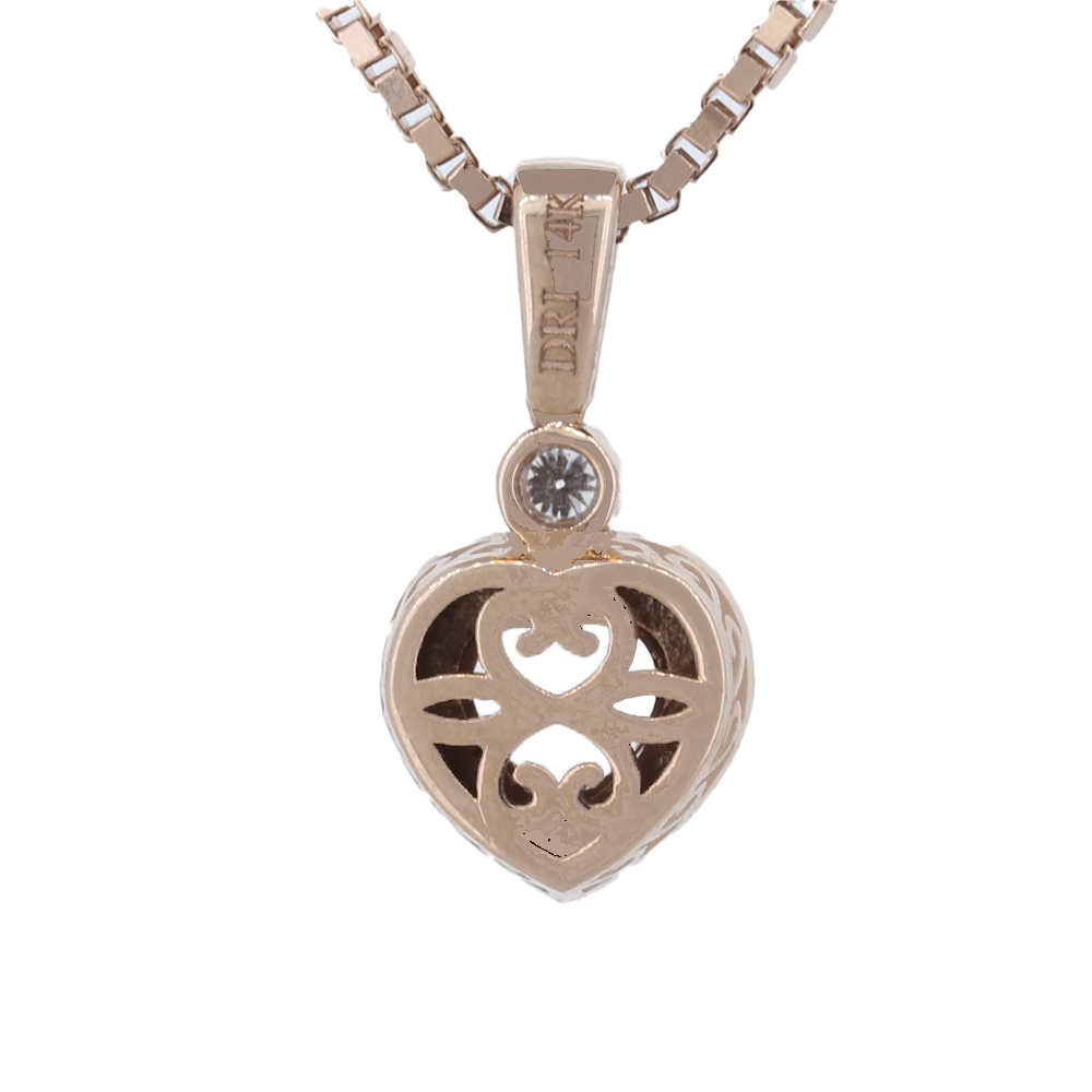 14K Rose Gold Diamond Pendant Setting With Oval Halo And Accent Diamonds D-0.23 PND-Sm