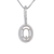 18K White Gold Diamond Pendant Setting With Oval Halo And Accent Diamonds  D-0.25 PND-Sm