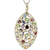 14K Yellow Gold Multicolor Semi Precious Gemstone Pendant