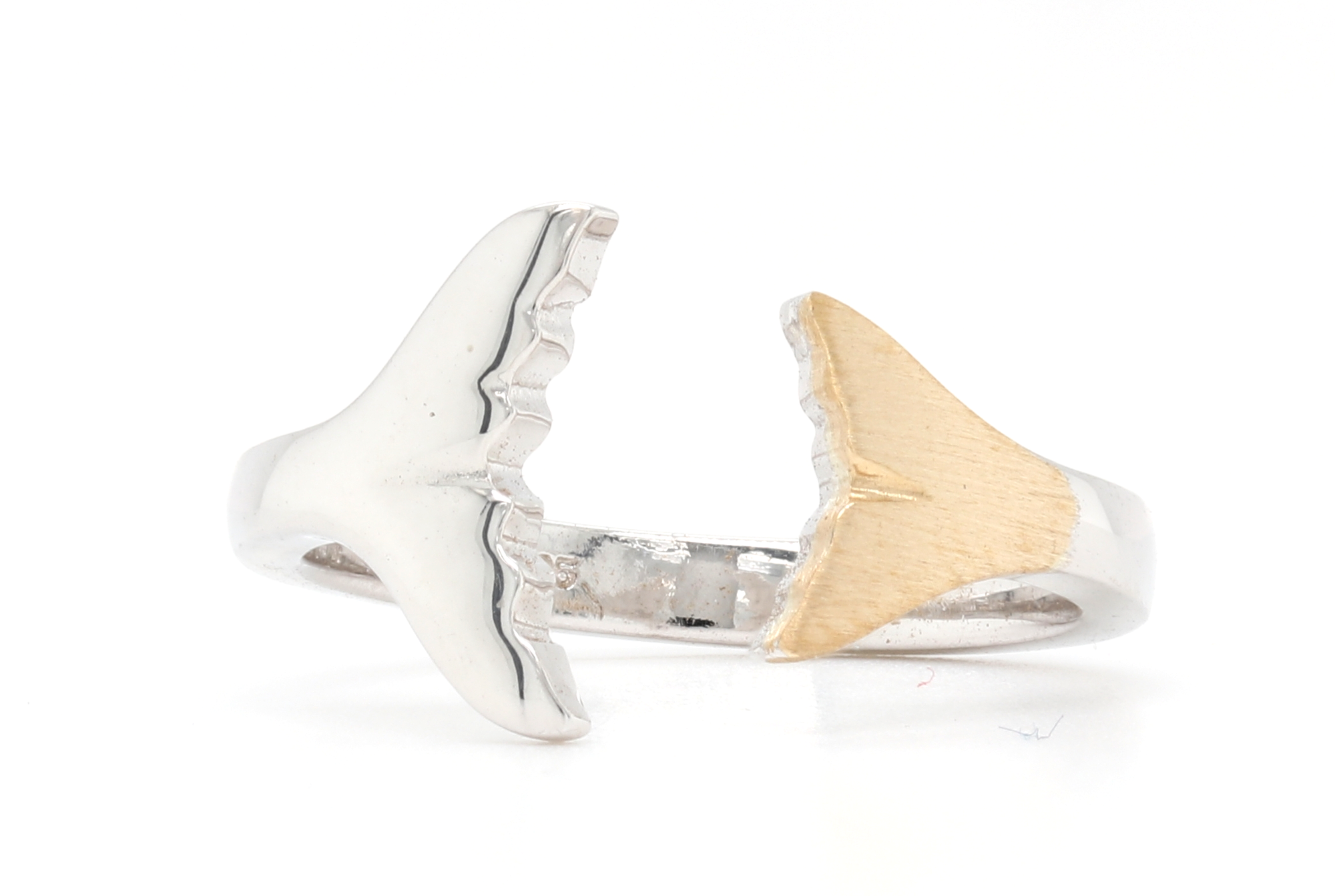 Two-Tone Double Fluke Whale Tail Ring