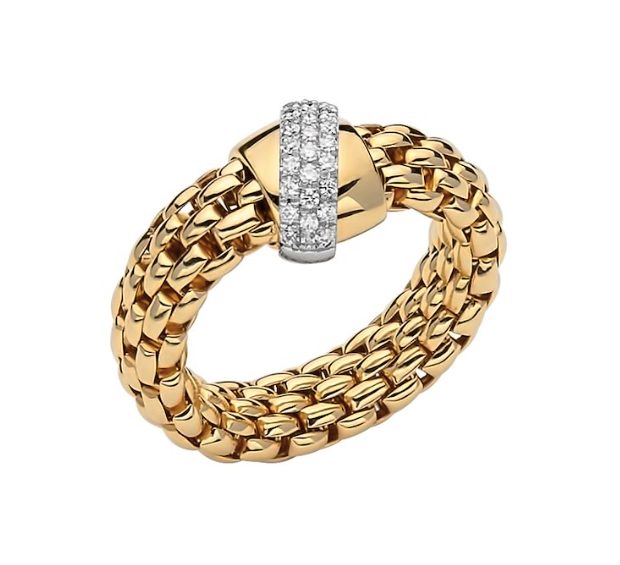 Flex-It Vendome Ring with Diamonds in yellow gold