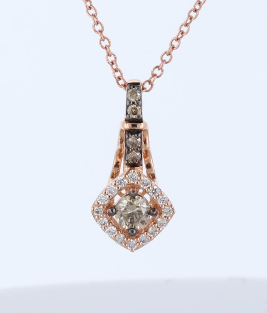 14Kt Strawberry Gold And Diamonds Pendant