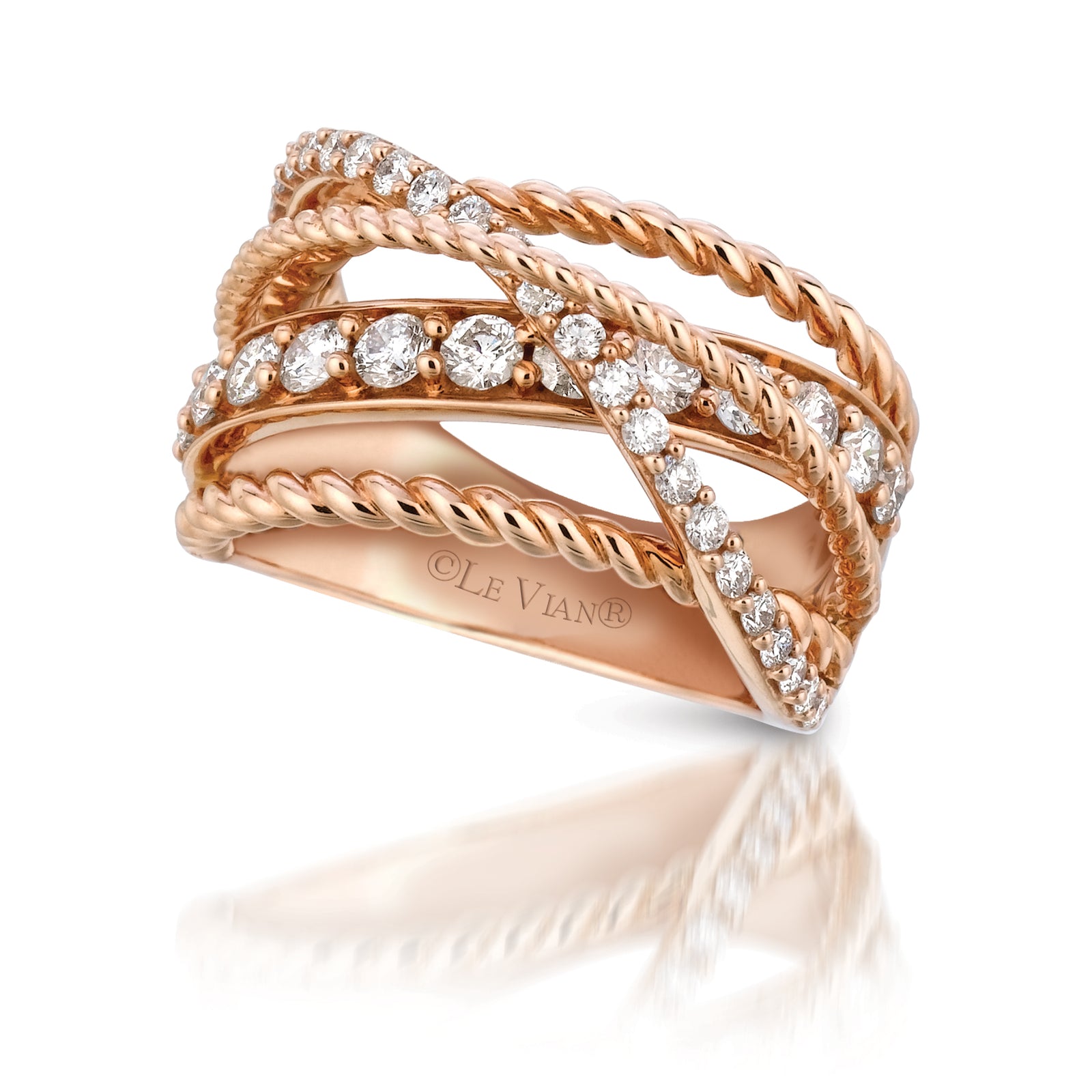 14Kt Strawberry Gold And Diamond Ring