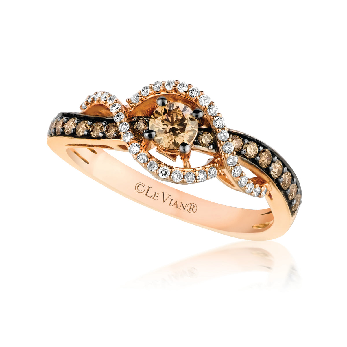 14Kt Strawberry Gold And Diamond Ring