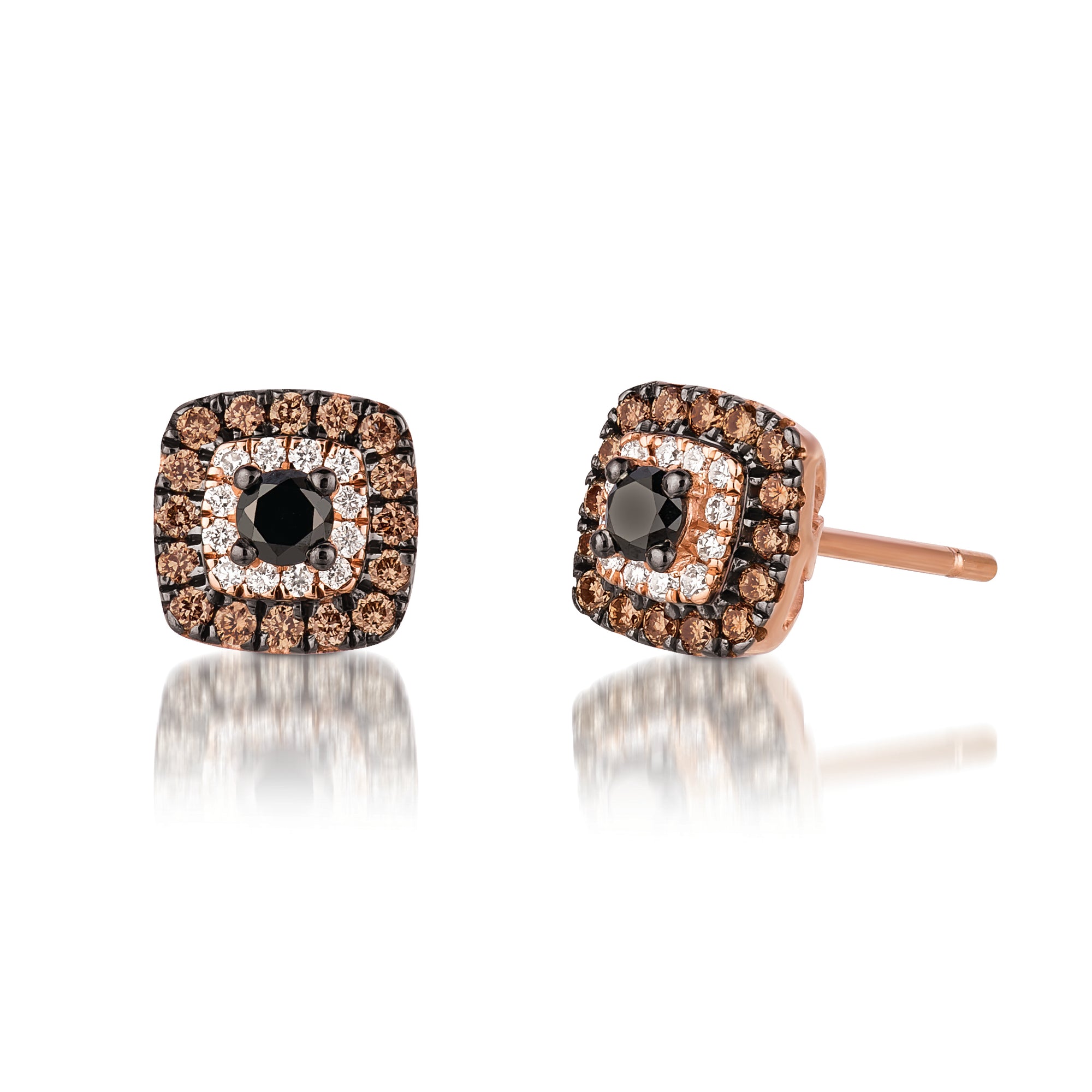 14Kt Strawberry Gold And Diamonds Earrings