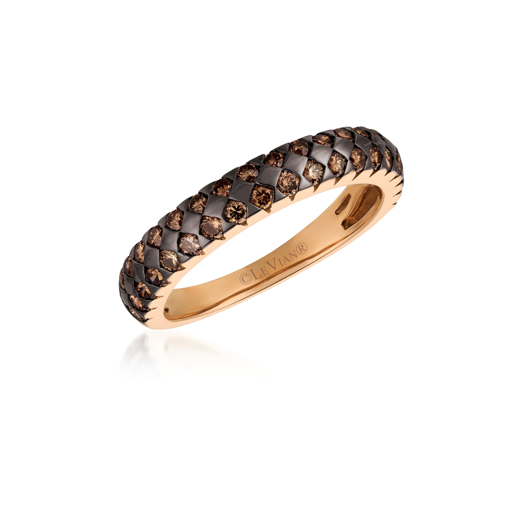 14Kt Strawberry Gold And Chocolate Diamond Ring