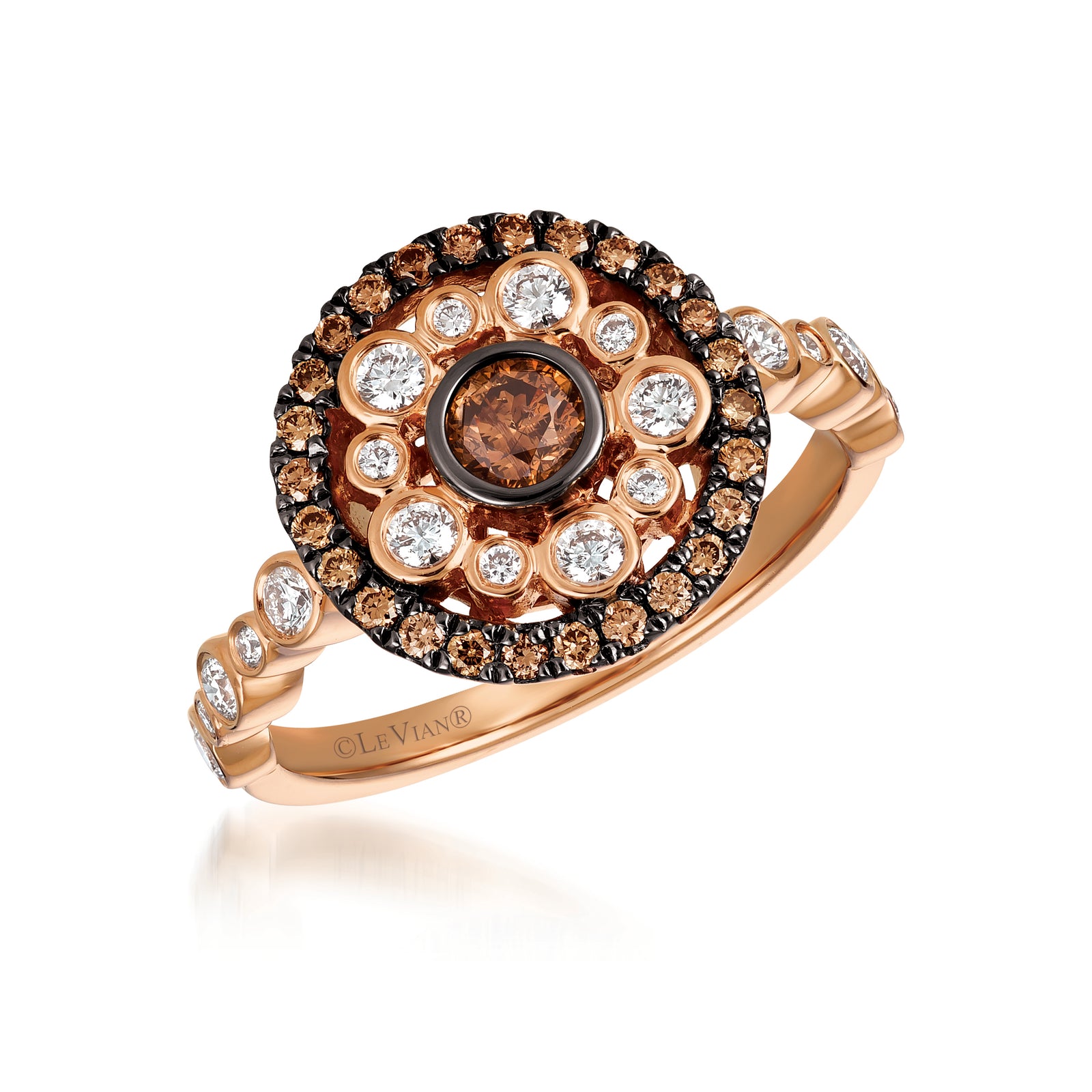 14Kt Strawberry Gold And Diamond Ring