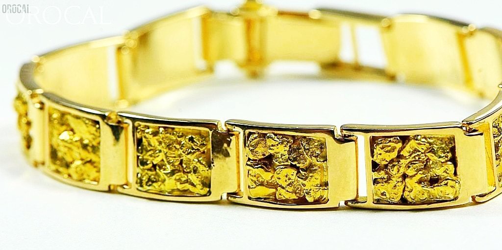 Men's Heavy Gold Nugget Style 14k Yellow Gold Bracelet 123 grams 10